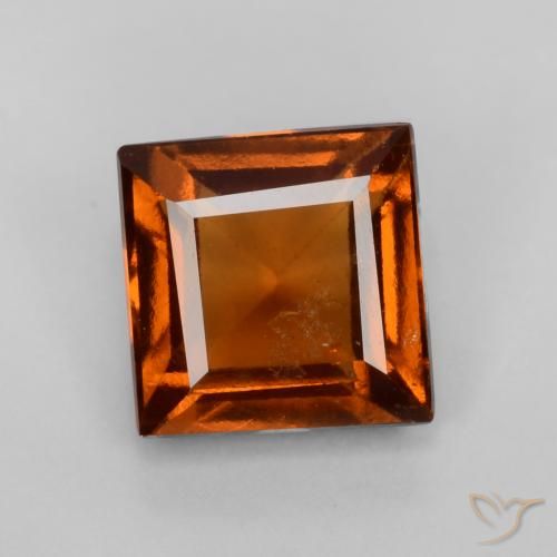 1.24ct Naturale Arancione Ambra Granato hessonite, Quadrato, VS-SI