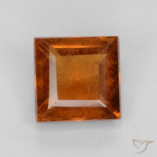 1.32ct Naturale Arancione scuro Granato hessonite, Quadrato, VS-SI