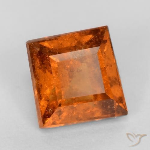 Granato hessonite Arancio medio-scuro naturale da 0.89 ct, Quadrato, VS-SI