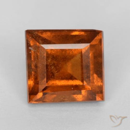 1.43ct Naturale Arancione scuro Granato hessonite, Quadrato, VS-SI