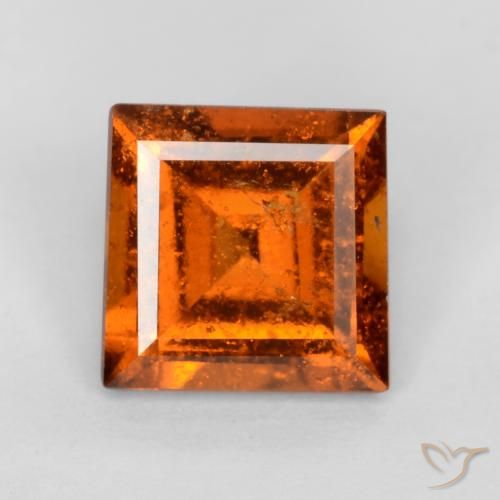 1.18ct Naturale Arancione rossastra Granato hessonite, Quadrato, SI