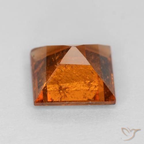 Granato hessonite Arancione rossastra naturale da 1.18 ct, Quadrato, SI