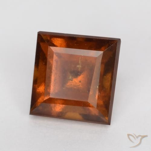 Granato hessonite Arancione scuro naturale da 1.36 ct, Quadrato, VS