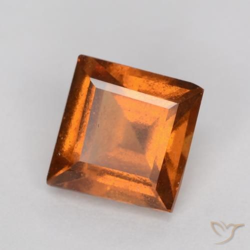 Granato hessonite Arancio medio-scuro naturale da 0.91 ct, Quadrato, VS