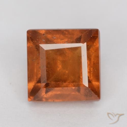 1.68ct Naturale Arancione Ambra Granato hessonite, Quadrato, SI