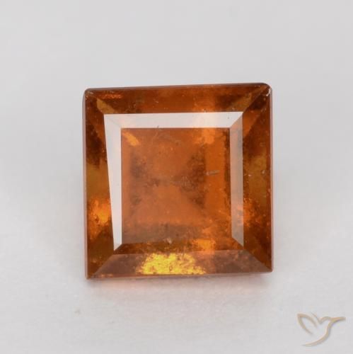 1.00ct Naturale Arancio medio-scuro Granato hessonite, Quadrato, SI