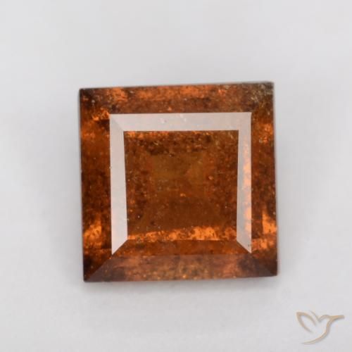 1.15ct Naturale Arancione scuro Granato hessonite, Quadrato, SI