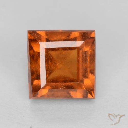 1.13ct Naturale Arancio medio-scuro Granato hessonite, Quadrato, VS