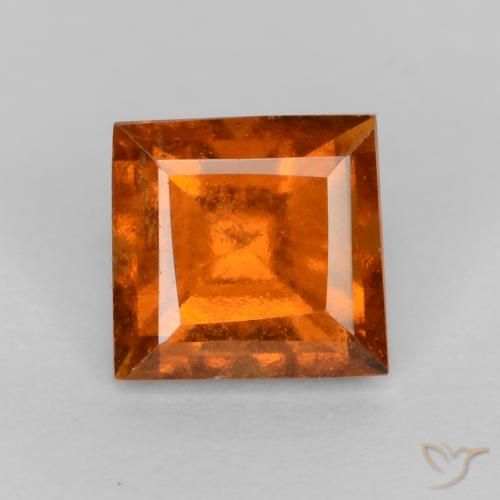 0.97ct Naturale Arancio medio-scuro Granato hessonite, Quadrato, VS-SI