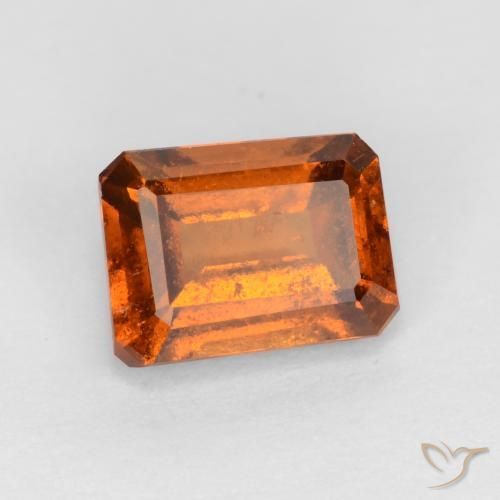 Granato hessonite Arancio medio-scuro naturale da 1.28 ct, Ottagonale / Taglio smeraldo, VS-SI