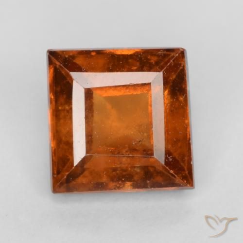 1.42ct Naturale Arancione scuro Granato hessonite, Quadrato, VS-SI