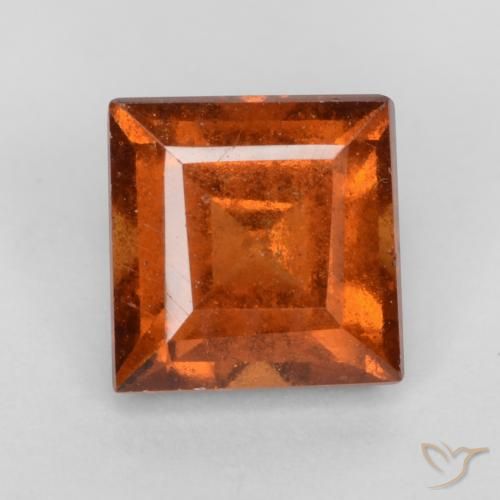 1.42ct Naturale Arancione scuro Granato hessonite, Quadrato, VS-SI