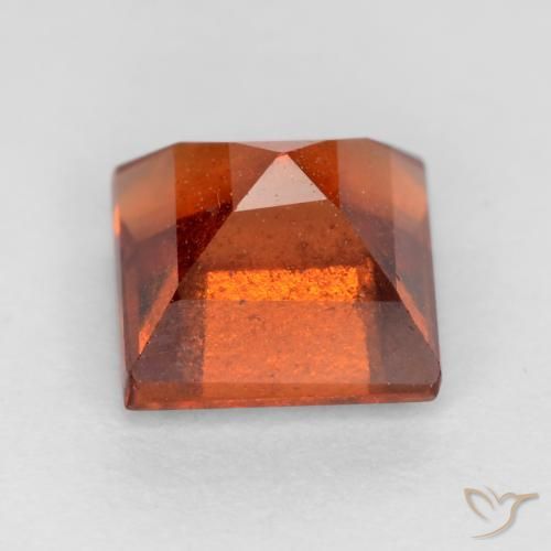 Granato hessonite Arancione scuro naturale da 1.42 ct, Quadrato, VS-SI