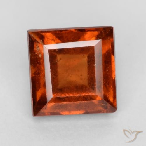 1.44ct Naturale Arancione scuro Granato hessonite, Quadrato, VS-SI
