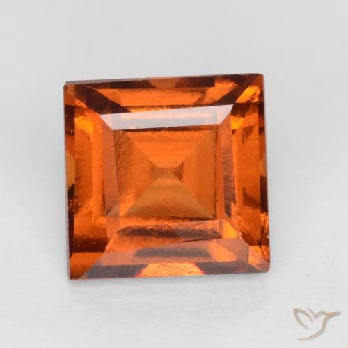1.23ct Naturale Arancione scuro Granato hessonite, Quadrato, VS
