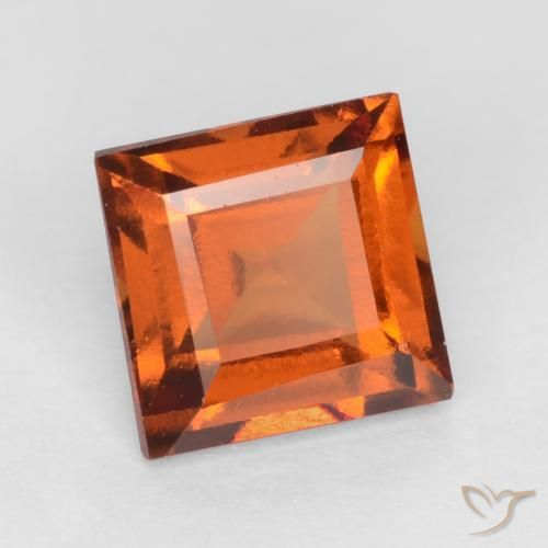 Granato hessonite Arancione scuro naturale da 1.23 ct, Quadrato, VS