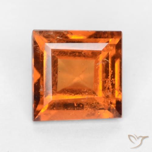 1.19ct Naturale Arancio medio-scuro Granato hessonite, Quadrato, VS-SI