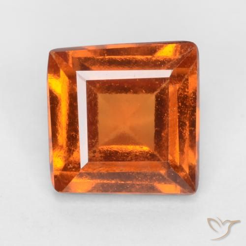 1.42ct Naturale Arancione scuro Granato hessonite, Quadrato, VS