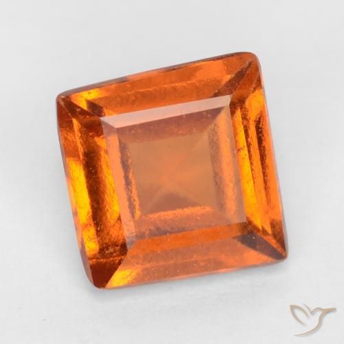 Granato hessonite Arancione scuro naturale da 1.42 ct, Quadrato, VS