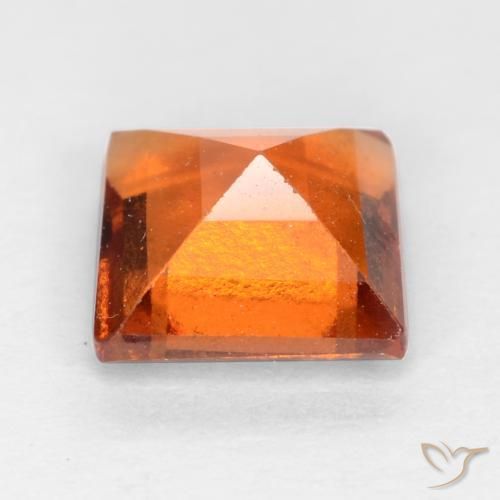 Granato hessonite Arancione scuro naturale da 1.42 ct, Quadrato, VS