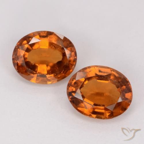 2.53ctw Naturale Arancione scuro Granato hessonite, Ovale, VS