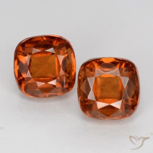 3.13ctw Naturale Arancione rossastra Granato hessonite, Cuscino, VS
