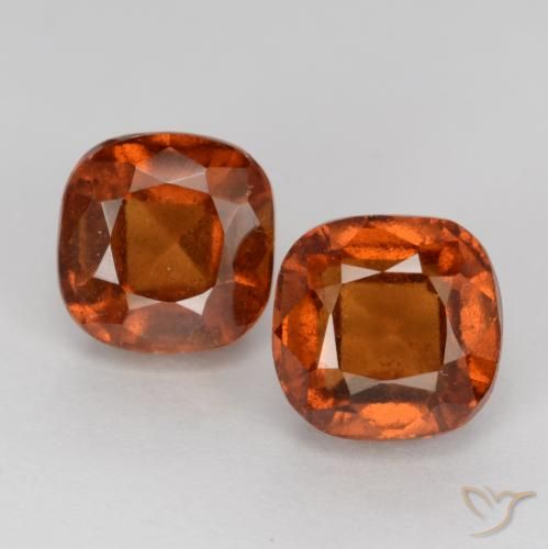 3.30ctw Naturale Arancione Ambra Granato hessonite, Cuscino, VS