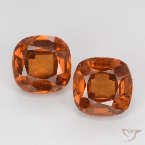 2.85ctw Naturale Arancione rossastra Granato hessonite, Cuscino, VS