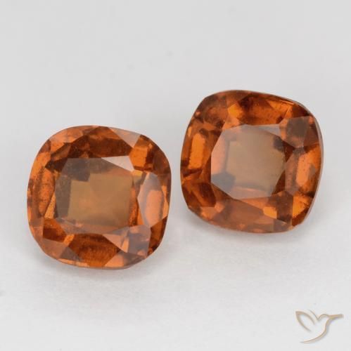 Gemme di Granato hessonite Arancione rossastra naturale da 2.85 ct, Cuscino, VS