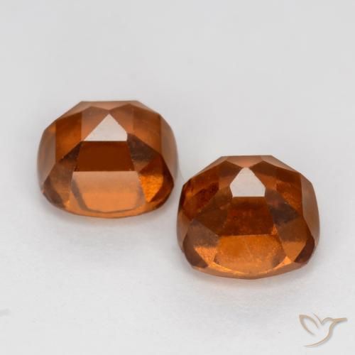 Gemme di Granato hessonite Arancione rossastra naturale da 2.85 ct, Cuscino, VS