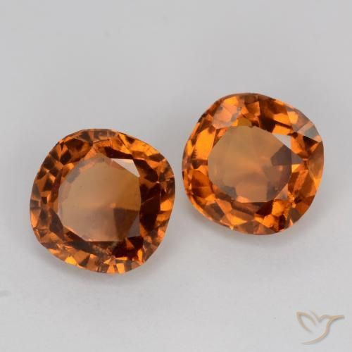 Granato essonite naturale arancione da 2,26 ct, taglio a cuscino, VS