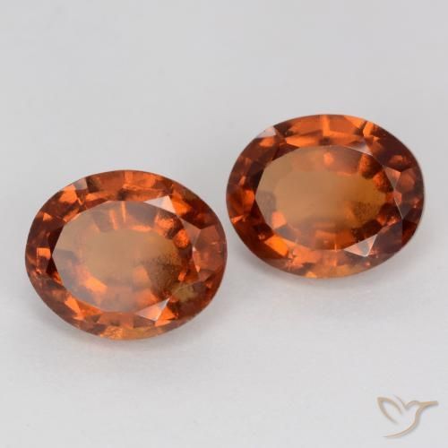 Gemme di Granato hessonite Arancione Ambra naturale da 3.82 ct, Ovale, VS-SI
