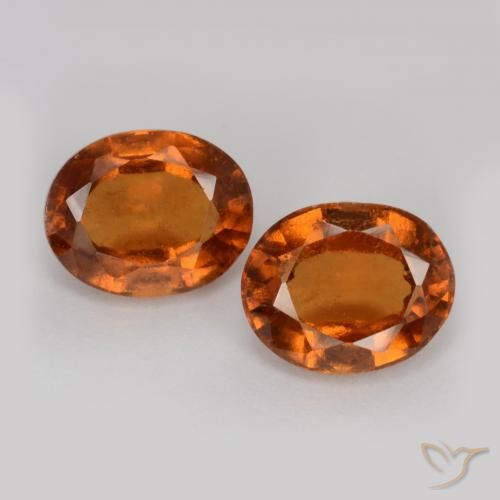 3.42ctw Naturale Arancione scuro Granato hessonite, Ovale, VS-SI