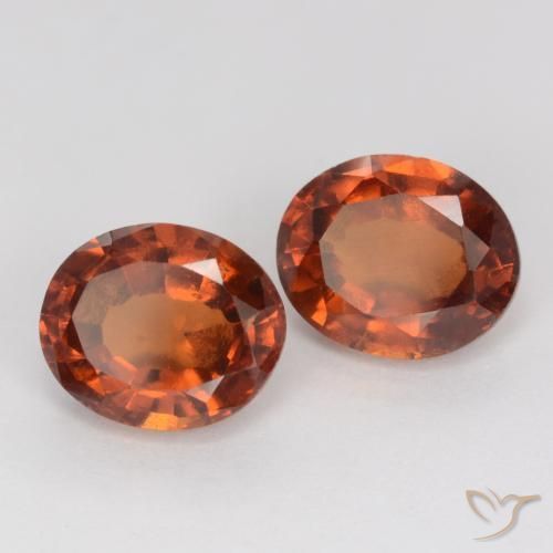Gemme di Granato hessonite Arancione scuro naturale da 3.86 ct, Ovale, VS-SI
