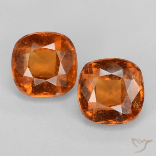 2.91ctw Naturale Arancio Medio Granato hessonite, Cuscino, VS