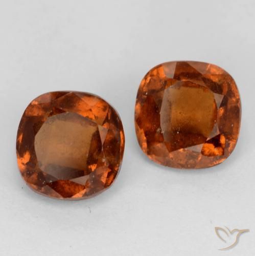 Gemme di Granato hessonite Arancione scuro naturale da 2.64 ct, Cuscino, VS