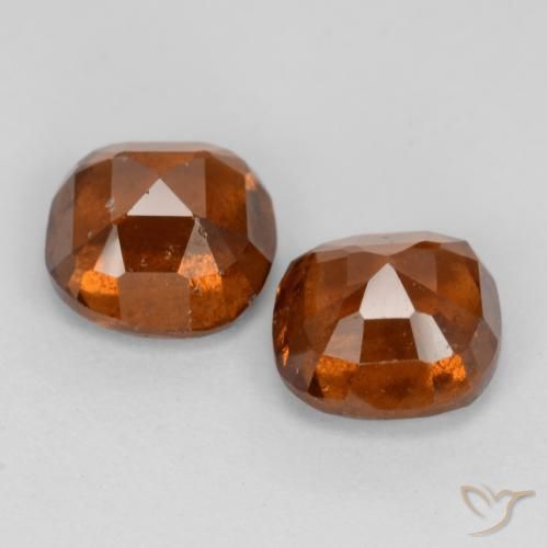 Gemme di Granato hessonite Arancione scuro naturale da 2.64 ct, Cuscino, VS