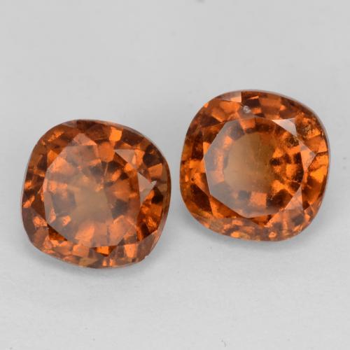 Granato essonite naturale arancione da 2,72 ct, taglio a cuscino, VS
