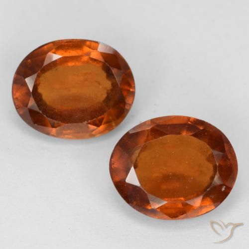 3.52ctw Naturale Arancione scuro Granato hessonite, Ovale, VS-SI