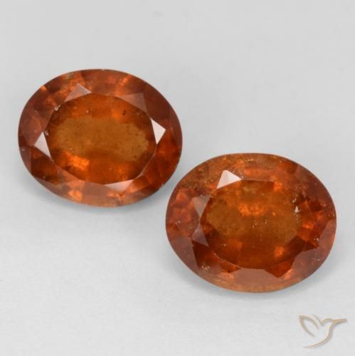 3.67ctw Naturale Arancione scuro Granato hessonite, Ovale, VS-SI