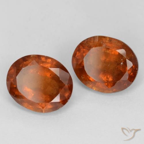Gemme di Granato hessonite Arancione scuro naturale da 3.67 ct, Ovale, VS-SI