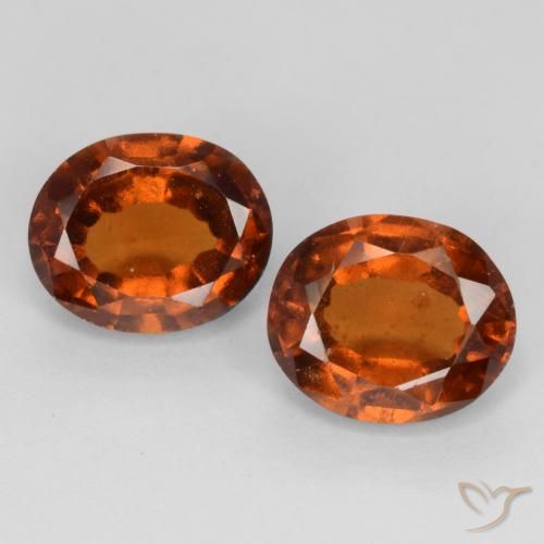 3.85ctw Naturale Arancione scuro Granato hessonite, Ovale, VS-SI