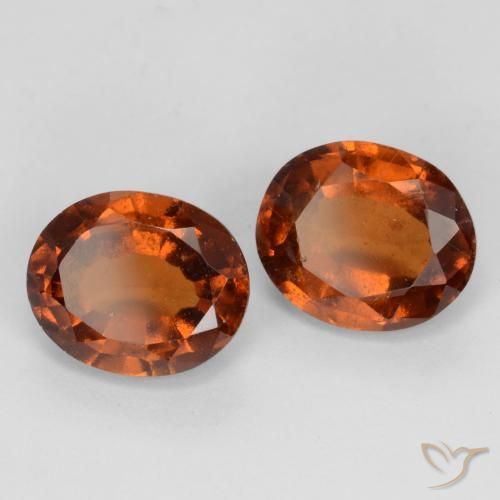 Gemme di Granato hessonite Arancione scuro naturale da 3.85 ct, Ovale, VS-SI