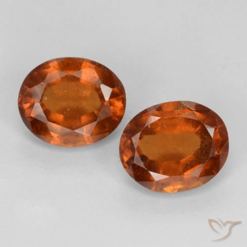 3.04ctw Naturale Arancione scuro Granato hessonite, Ovale, VS-SI