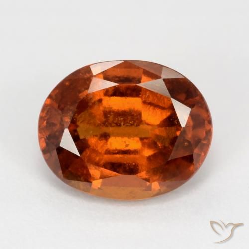 2.89ct Naturale Arancione rossastra Granato hessonite, Ovale, VS-SI
