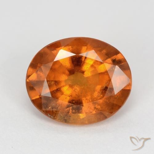 2.36ct Naturale Arancione scuro Granato hessonite, Ovale, SI