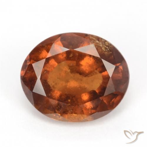 2.51ct Naturale Arancione scuro Granato hessonite, Ovale, VS-SI