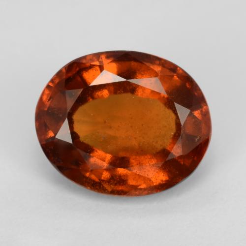 Granato hessonite Arancione scuro naturale da 2.89 ct, Taglio ovale, VS
