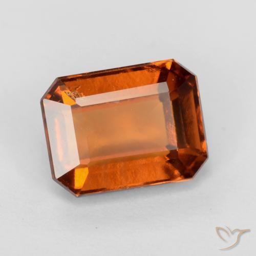 Granato hessonite Arancione rossastra naturale da 2.15 ct, Ottagonale / Taglio smeraldo, VS