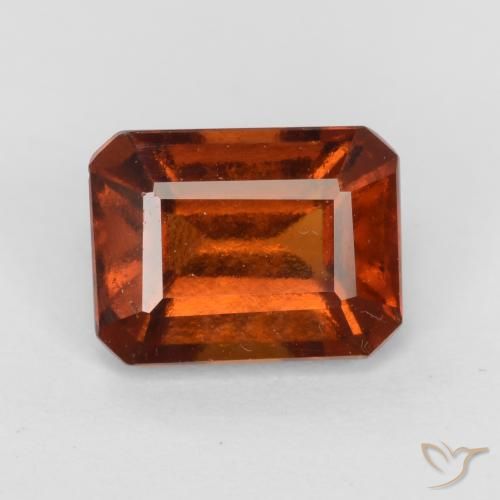 2.11ct Naturale Arancia Fuoco Granato hessonite, Taglio smeraldo, VS